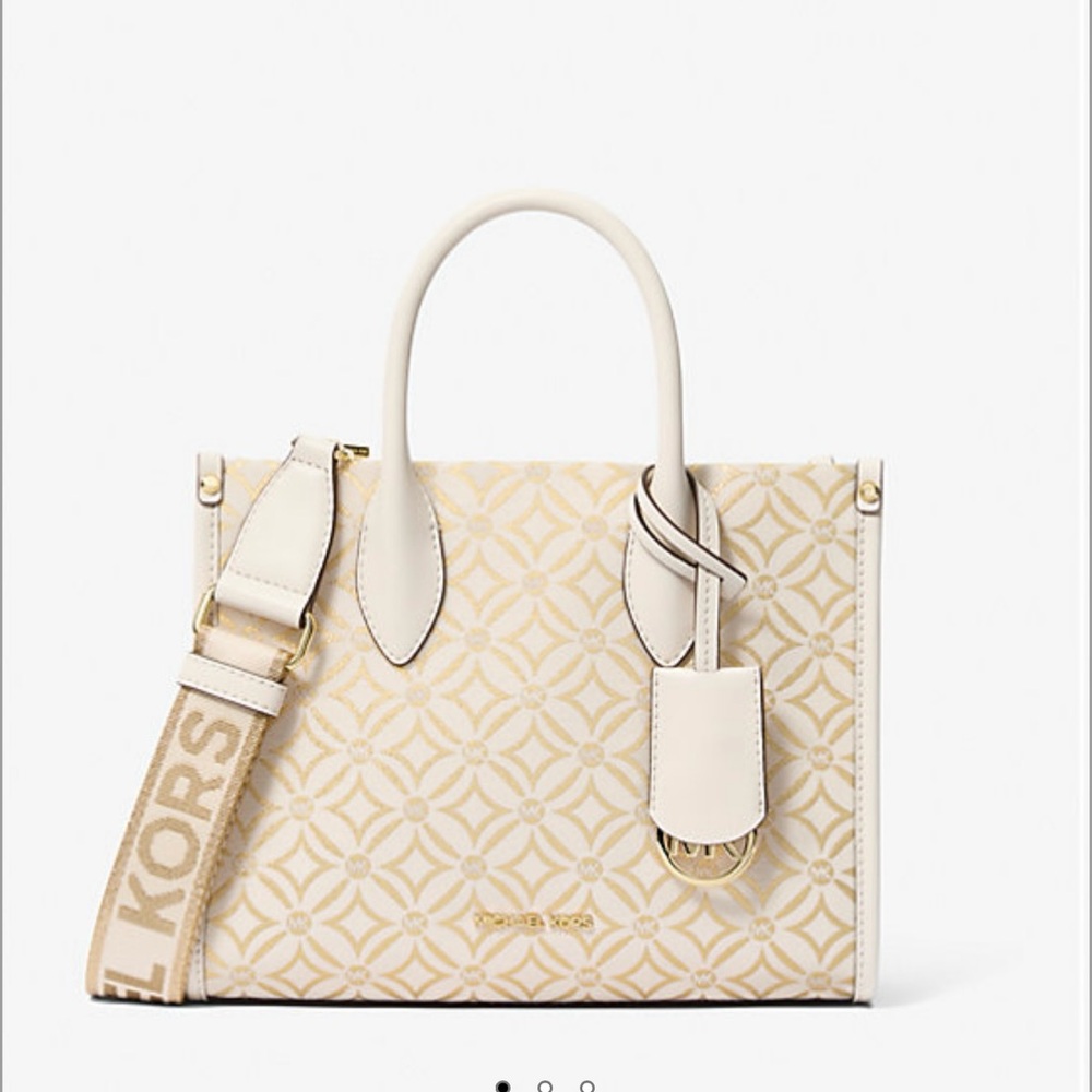 Mirella Small Metallic Logo Jacquard Crossbody Bag Michael Kors